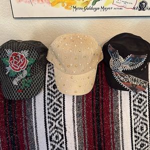 *SOLD*Set of 3 Bedazzled/Jeweled Hats.